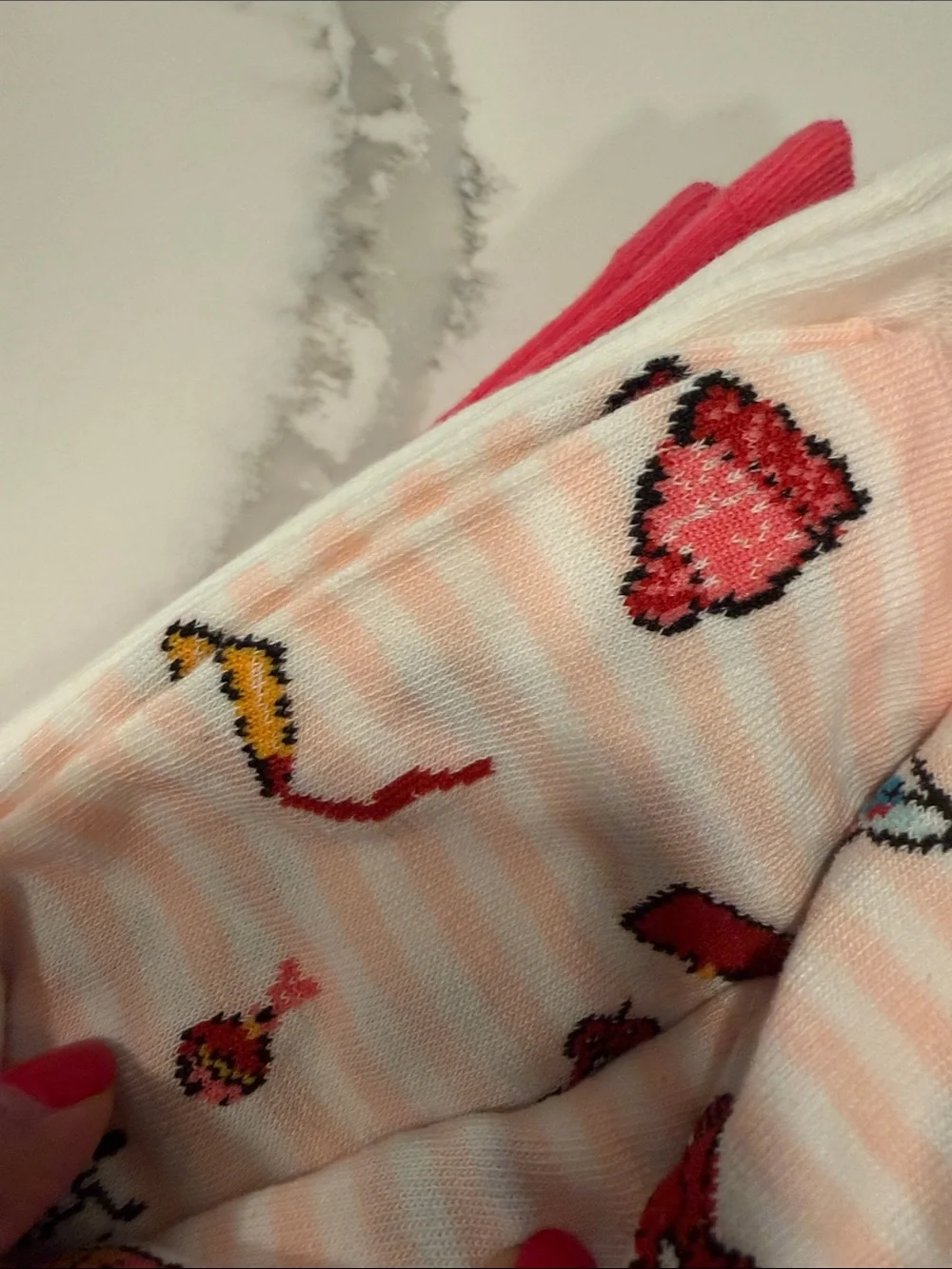 kate spade Pink Crew Socks with Playful Winter Icons